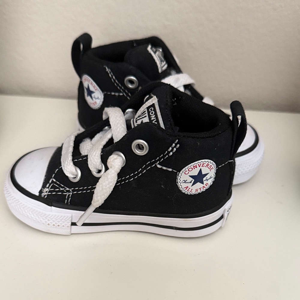 Converse Kids Black and White High-Top Sneakers